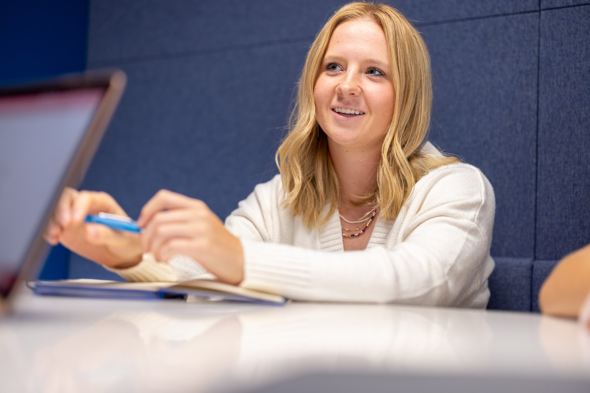 smiling female college student