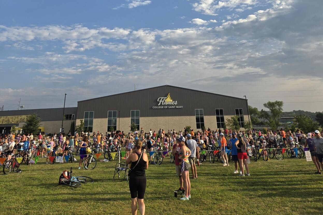 Participants in the 2026 Ironhawk Triathlon are on campus for the event.