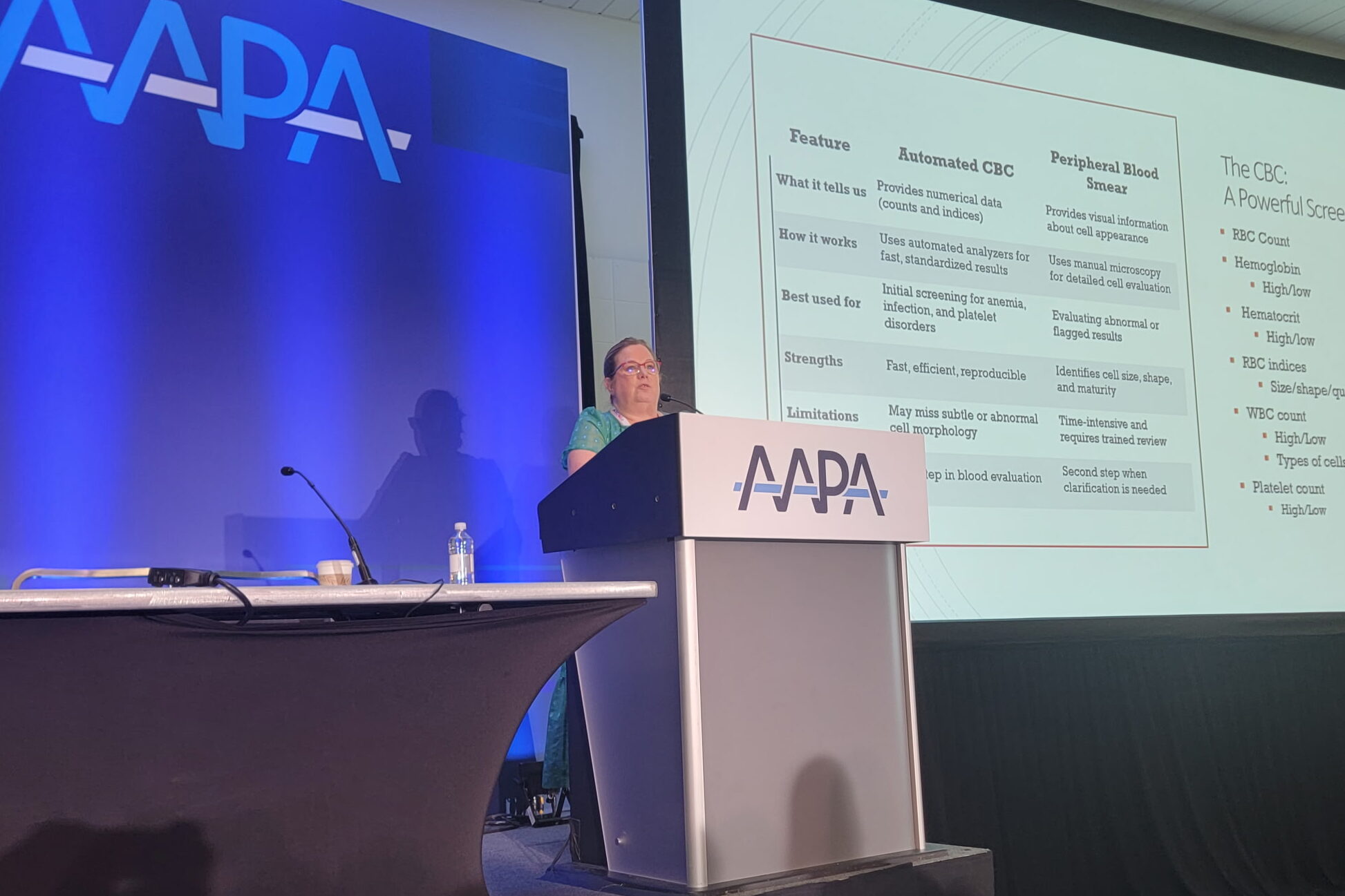 Risa Zimmerman, associate program director of the Master of Physician Assistant Studies program, speaks at the APAA conference.